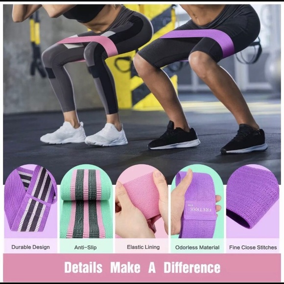 Set of 3 - Fabric Resistance Bands for Legs & Glutes - Picture 5 of 10